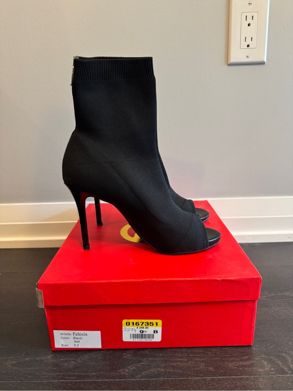Black Open-Toe Sock Booties - The Wishbone Collection